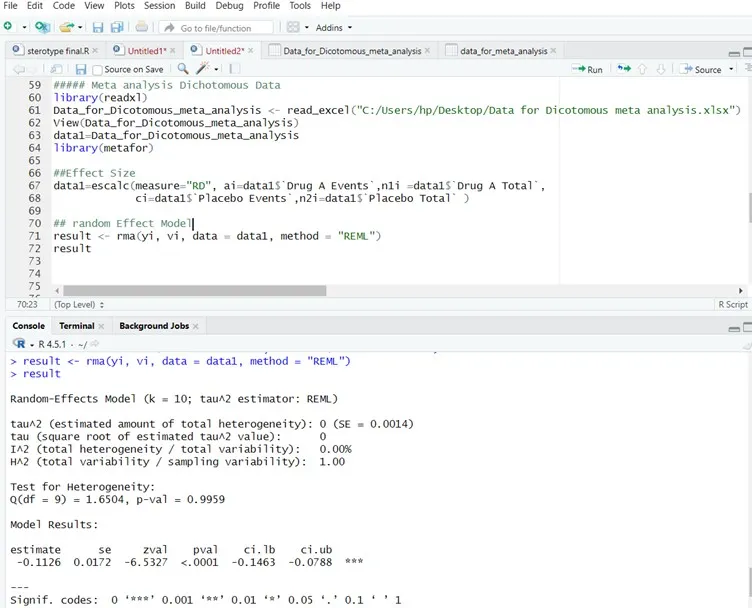 Run Random-Effects Meta-Analysis