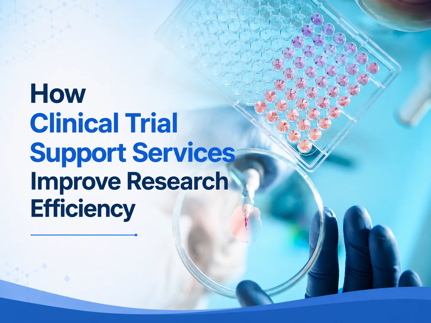 Clinical laboratory professional handling research samples and clinical trial support processes in a modern lab