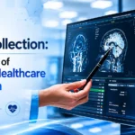 Medical professional analyzing clinical data and diagnostic imaging on a digital healthcare system