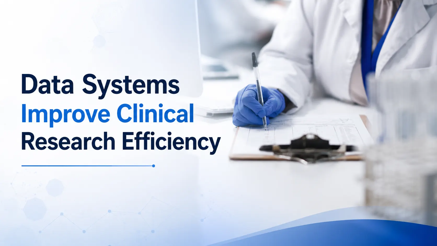 Healthcare professional using clinical data systems to improve research efficiency in a laboratory environment