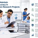 Indian healthcare researchers reviewing and validating clinical data in a hospital research environment