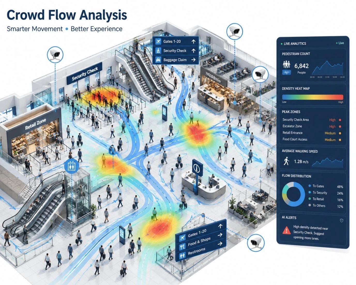 crowd flow analysis pedestrian movement